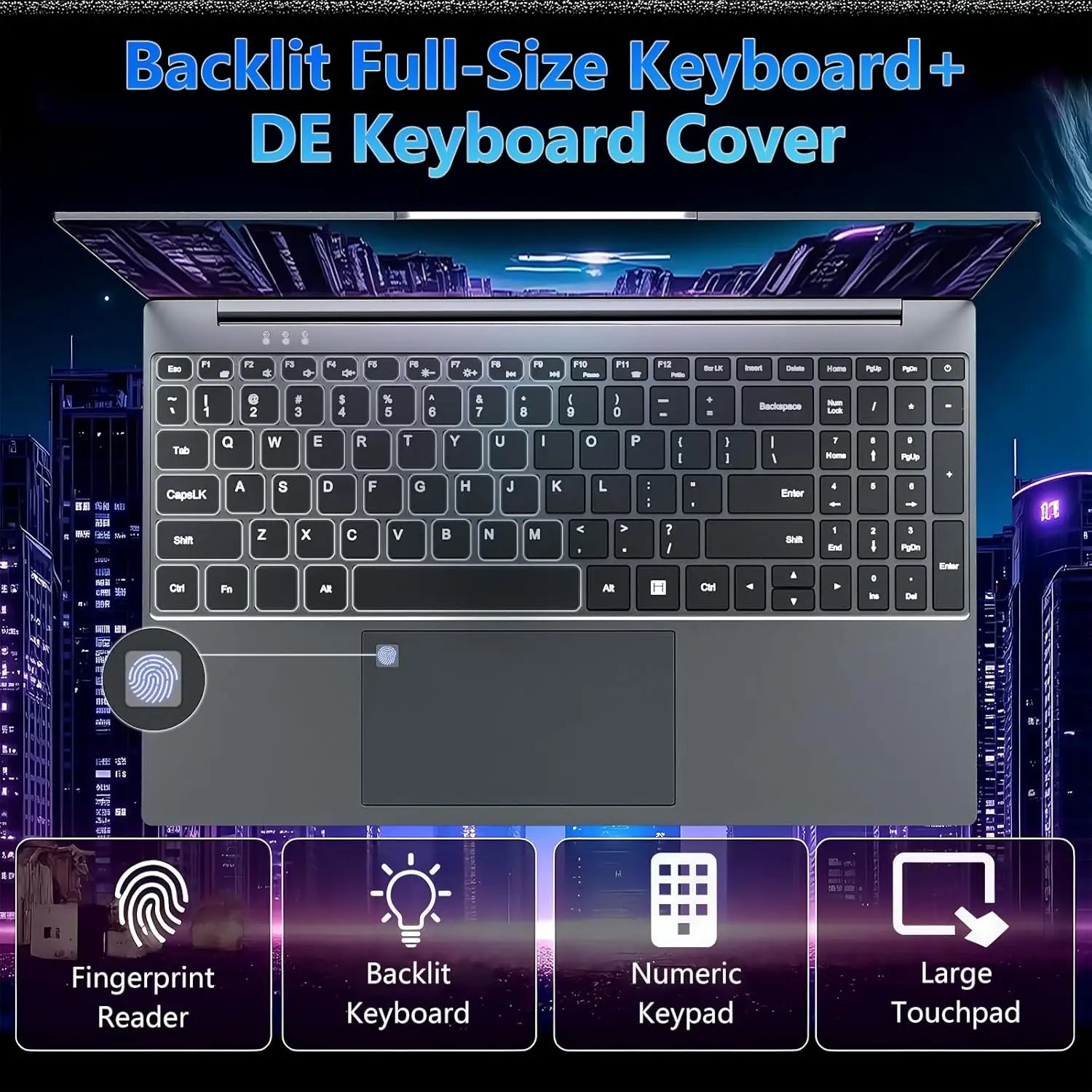 ACEKAMAS 15.6" Laptop Computer PC Intel Core i9 10980HK Windows 11 16GB RAM 1TB SSD Fingerprint Unlock Notebook Backlight Laptop