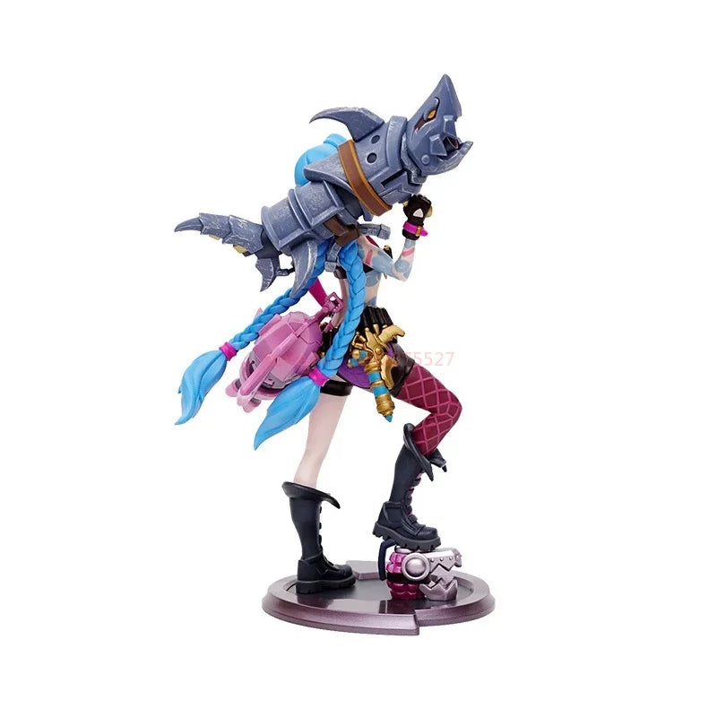 Original League Of Legends Crazy Girl Jinx Sculptural Model Game Peripheral Vi Collection Model Decor Statue Gift