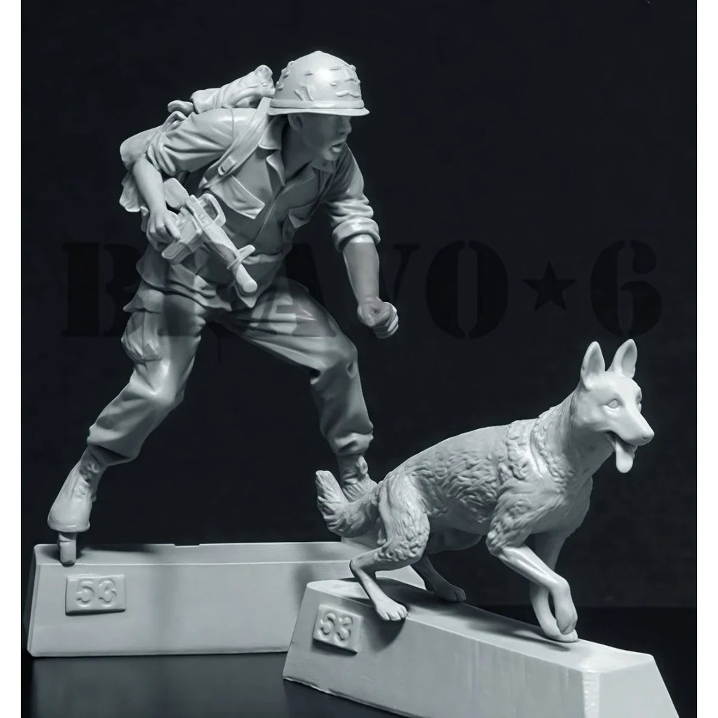 1/35 Resin Unpainted Model Kit, Vietnam War - US Army Infantry (Soldier and Dog) Unassembled and Unpainted GK
