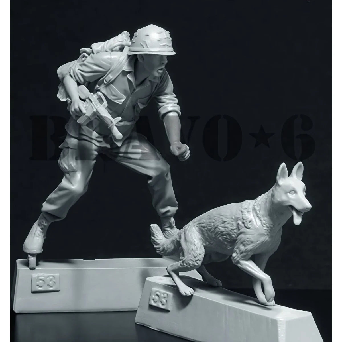 1/35 Resin Unpainted Model Kit, Vietnam War - US Army Infantry (Soldier and Dog) Unassembled and Unpainted GK