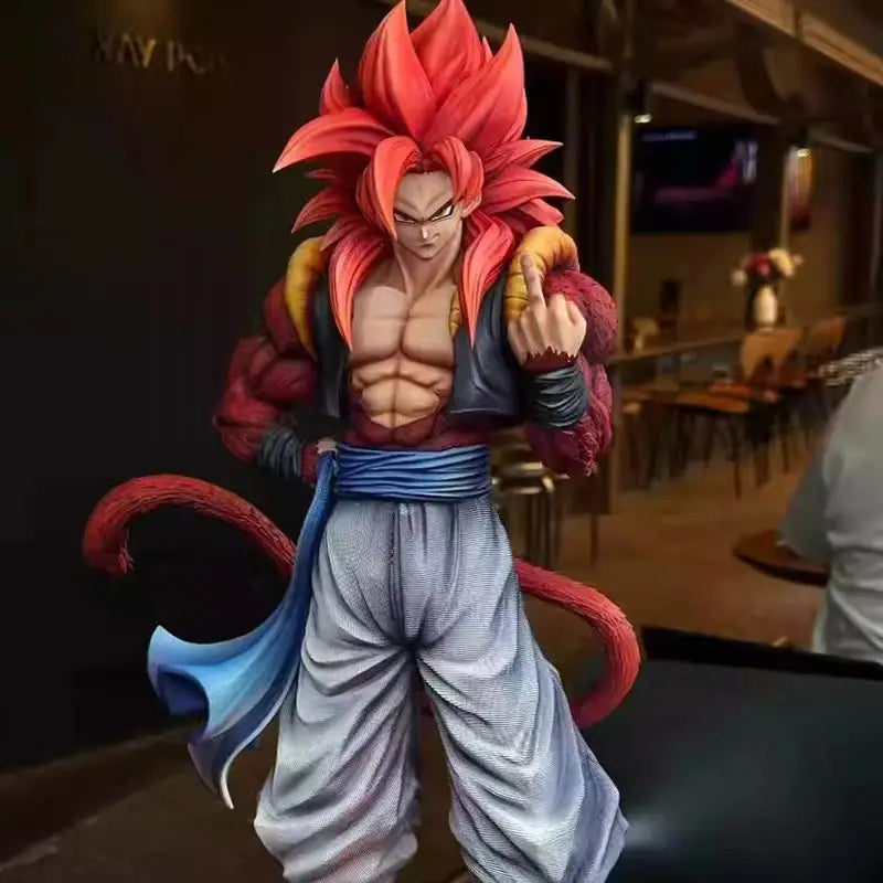 Hot 30cm Dragon Ball Anime Figure Np Super Saiyan Ss4 Gogeta Desktop Computer Ornaments Trendy Christmas Xmas Gifts
