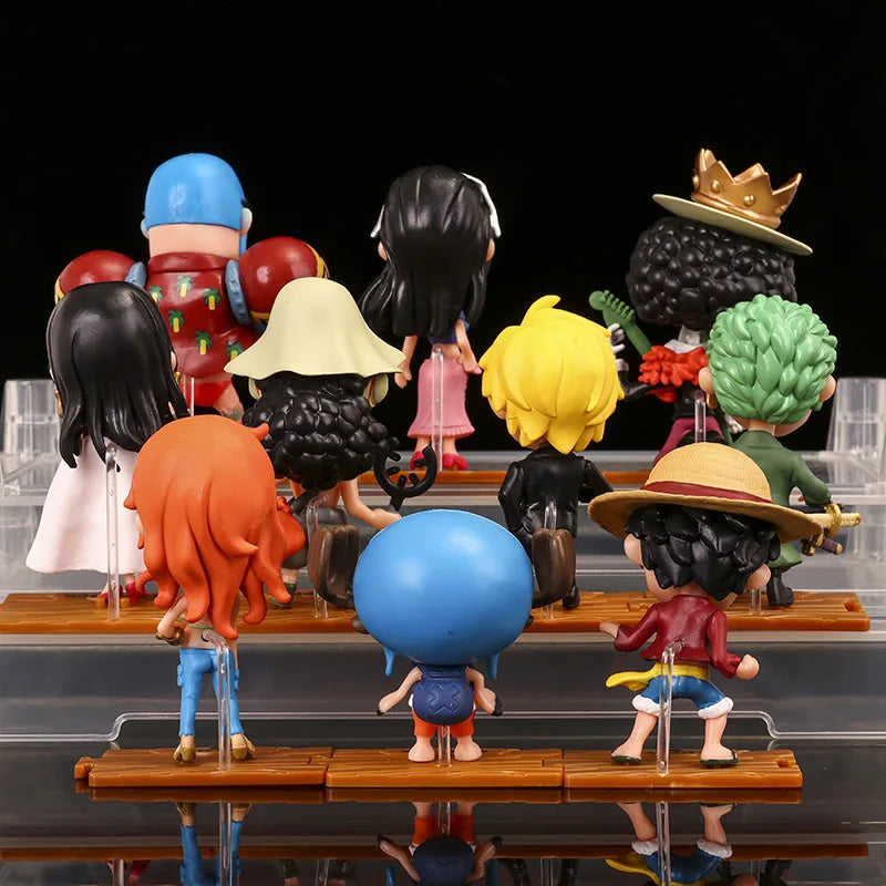 Hot Anime Figure One Piece Monkey D Luffy Roronoa Zoro Kawaii Toys Q Figural Nendoroid Car Decoration PVC Model Gift