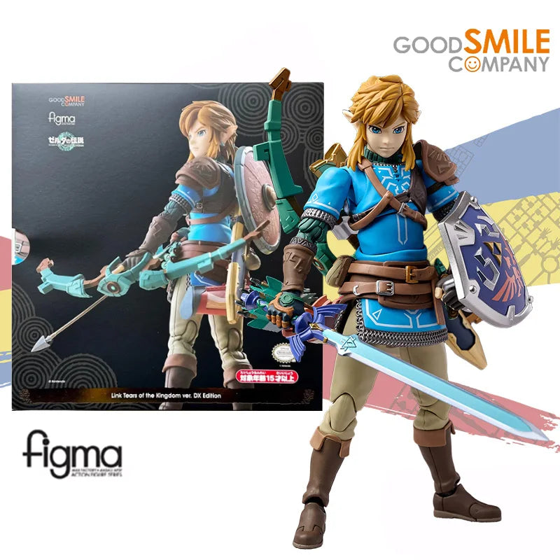 Original GOODSMILE Figma 626-DX Link Tears of the Kingdom ver DX Edition Anime Action Figure Assembly Model Ornaments Collection