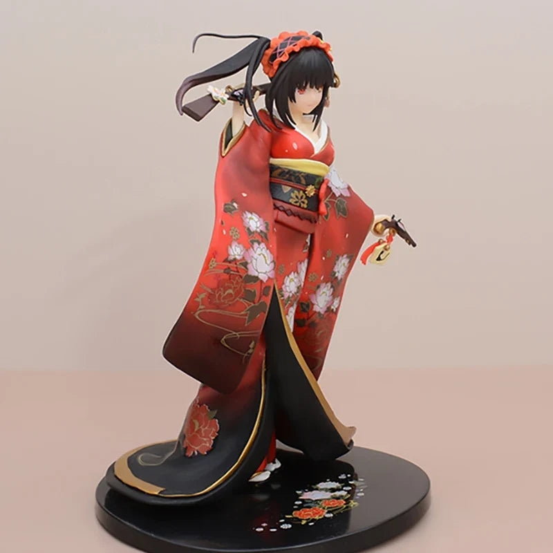 23cm KDcolle Date A Live Anime Girl Figure Kurumi Tokisaki Alluring Kimono Action Figure Kurumi Sexy Girl Figure Adult Model Toy