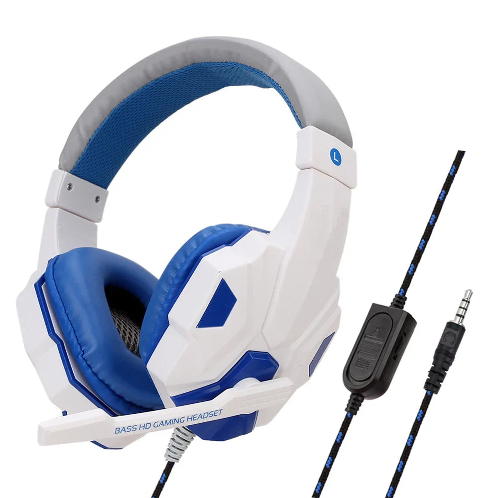 Wired Gaming Headsets With 120° Adjustable Noise Cancelling Microphone PC Gamer Headphones For PS4/PS5/Xbox Smartphone Laptop