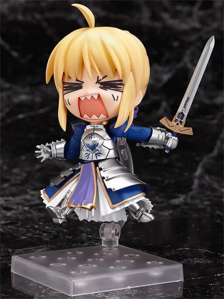 Anime 121 Fate Stay Night Saber Action Figure Q version Collection Model Toys 10cm Gift For Kids Birthday Present