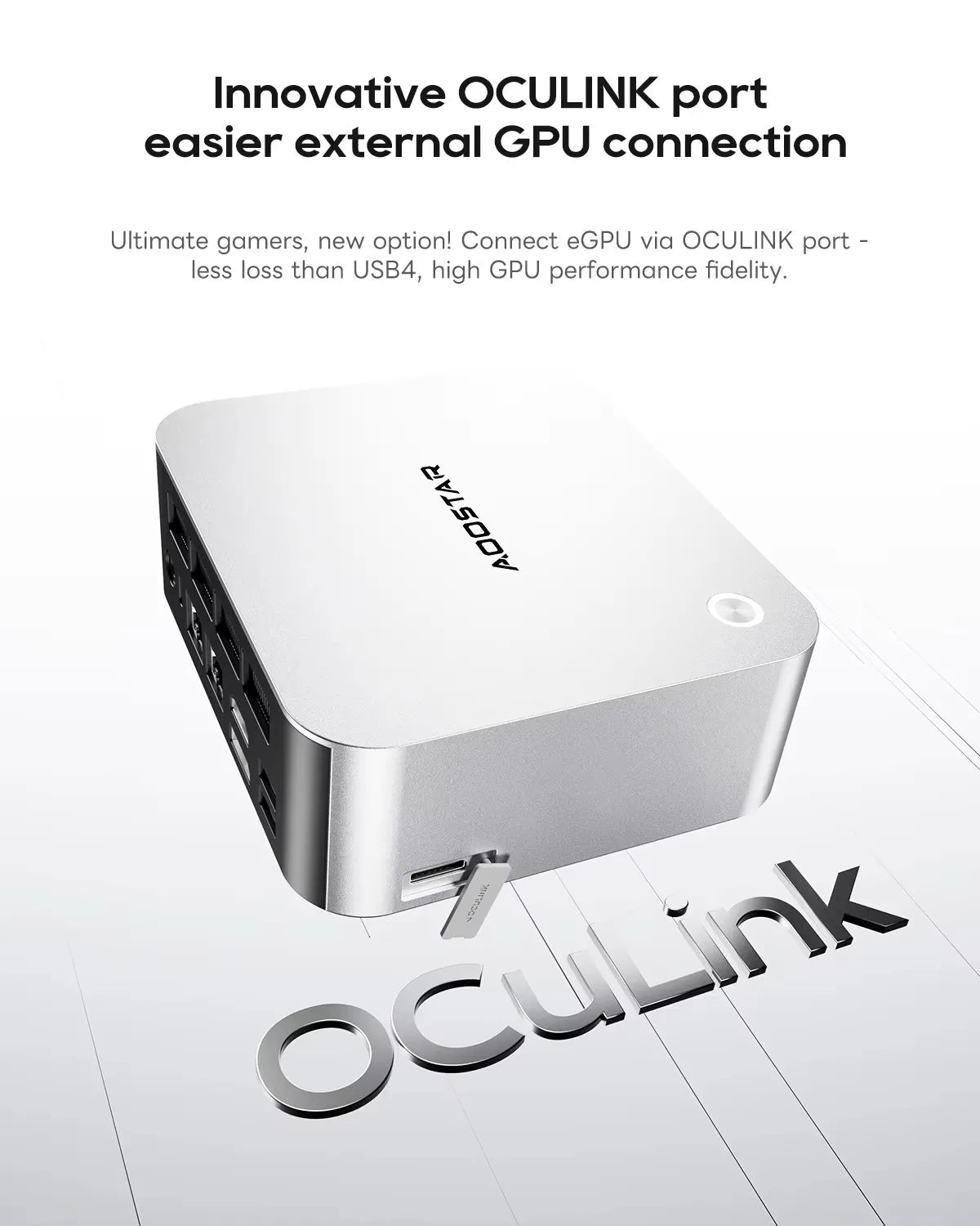 Aoostar AMD Ryzen 7 H255 Mini PC  Desktop – DDR5‑5600 Dual Channel, OCULINK USB4 x2, PCIe4.0 NVMe SSD, Wi‑Fi 6 & BT5.2,