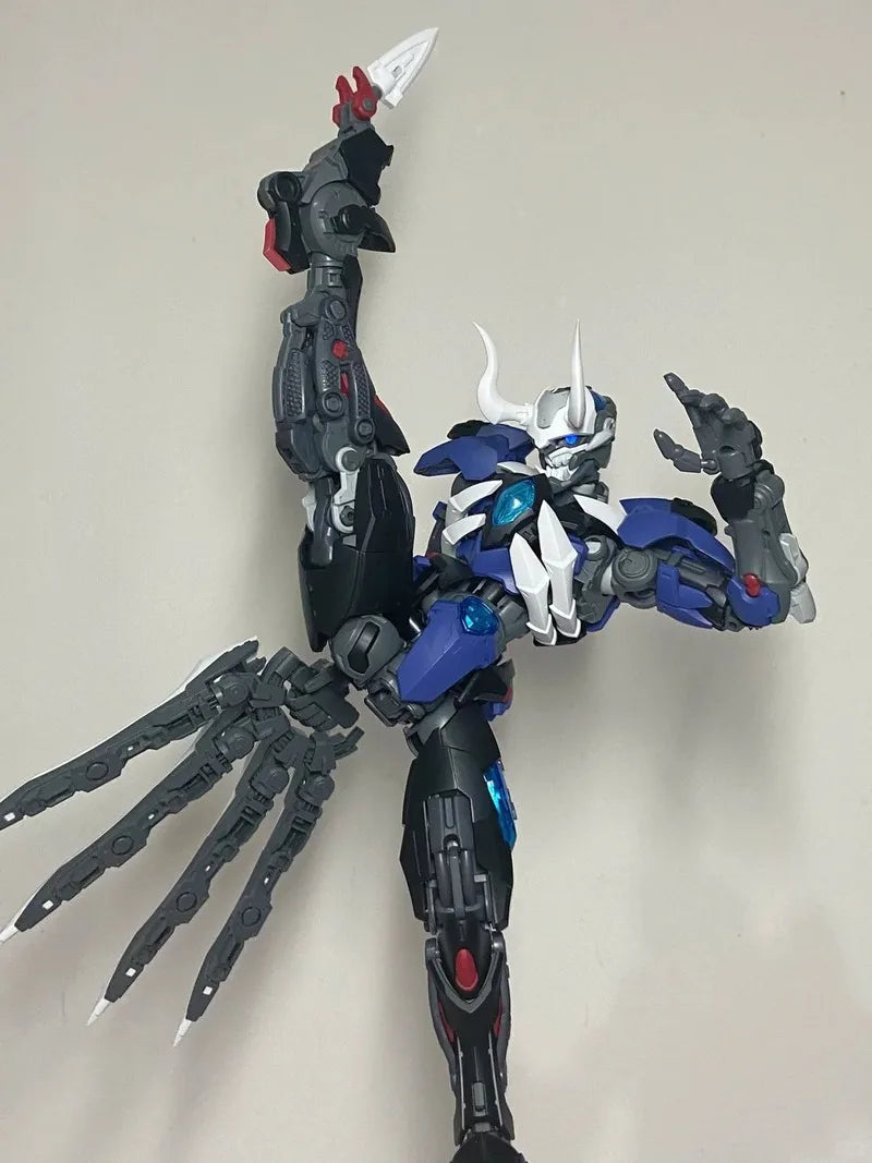 Hemoxian Mg 1/100 Scale Lone Shadow Assembly Model Kit 19cm With 4 Head Mask Over Zero Action Figure Robot Plastic Model Toy