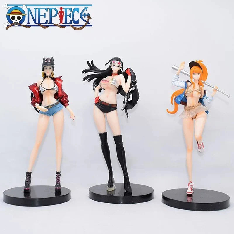 18cm One Piece Boa Hancock Nico Robin Nami Anime Figure Sexy Beautiful Girl Manga Statue Action Figurine Collectible Model Toys