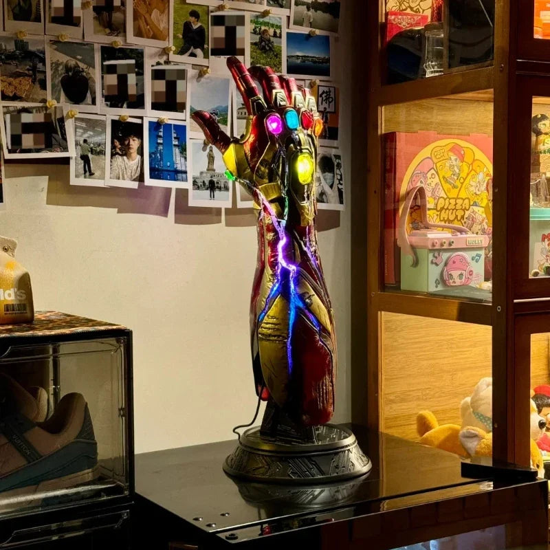 Avengers Endgame MK85 Infinity Gauntlet Replica 1:1 Scale Resin Statue with LED Light Premium Movie Prop Decor & Gift