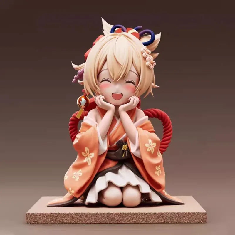 13-17CM Kamisato Ayaka Hu Tao Anime GACHA Q-version Action Figure  Ornament Holiday Gifts Ornament Action Figure Model Toys