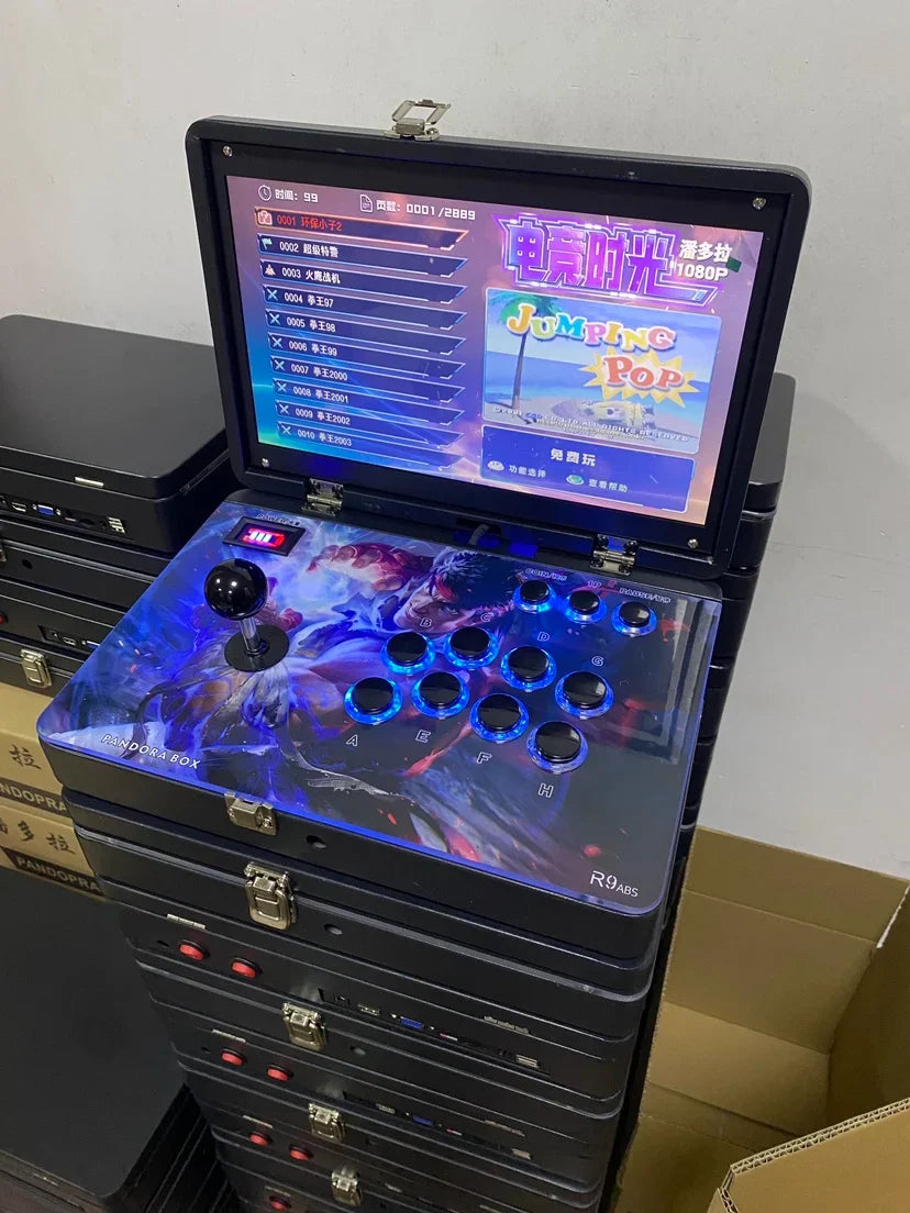 2025 New Pandora Box Portable Flip-Cover Foldable Arcade Joystick Game Console 14-inch Pandora 3D WIFI Game