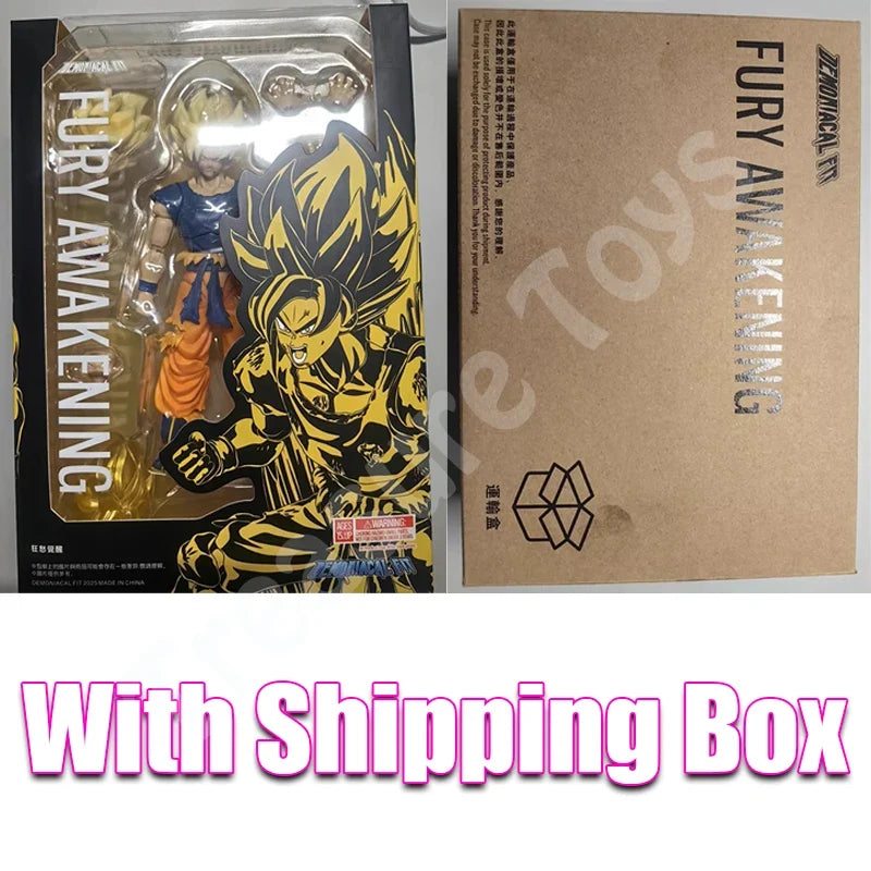 Demoniacal Fit Son Goku Figure Dragon Ball Z SHF Super Saiyan Son Goku Anime Action Figure Model Fury Awakening Kids Toys Gifts