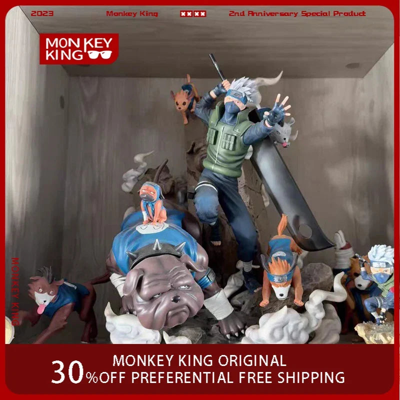 37m Cartoon Figures Hatake Kakashi Dog Two-headed Statue Anime Collection Model Desktop Ornament Decorations Holiday Gifts Toys
