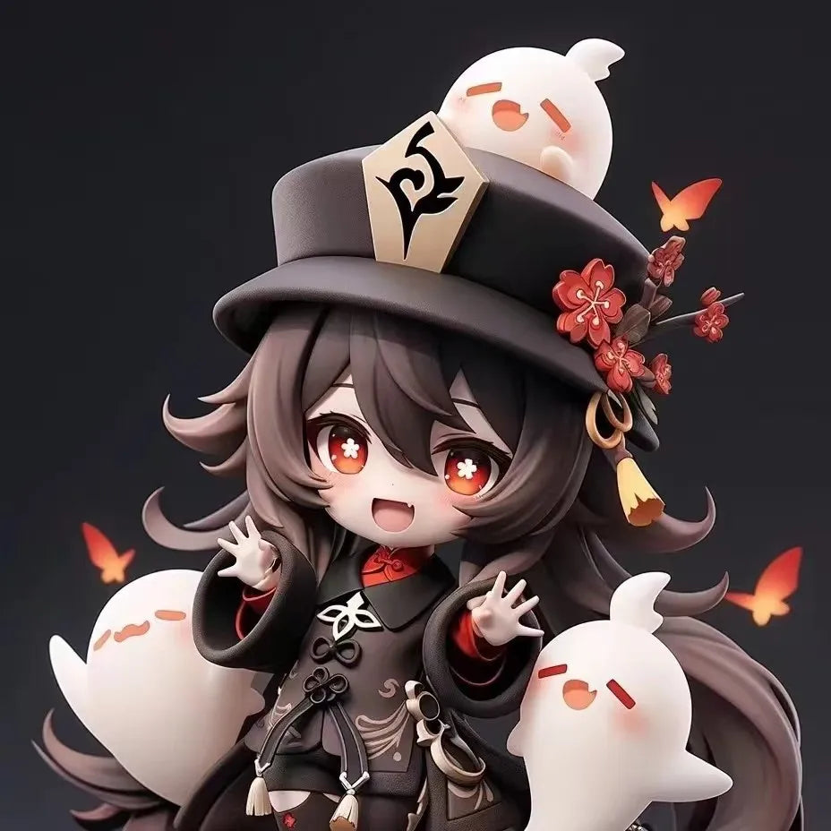 16CM Anime Game Genshin Hutao Figure Q version cute model toy gift collection Action Figure PVC Doll
