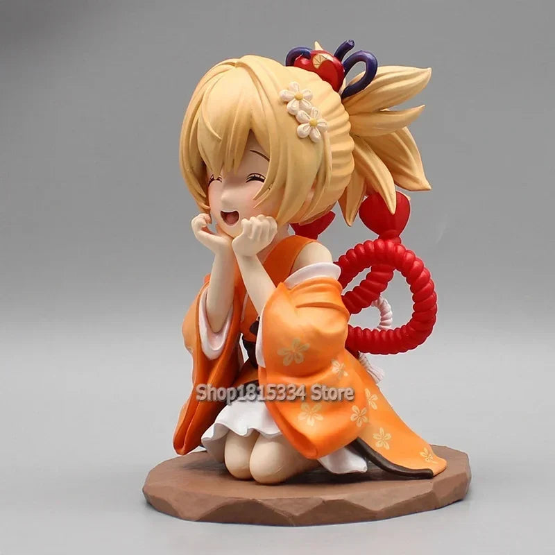 Genshin Impact Figurine GK Cute Raiden Shogun Naganohara Yoimiya Action Figures Yoimiya Anime PVC Model Collection Toys Gifts