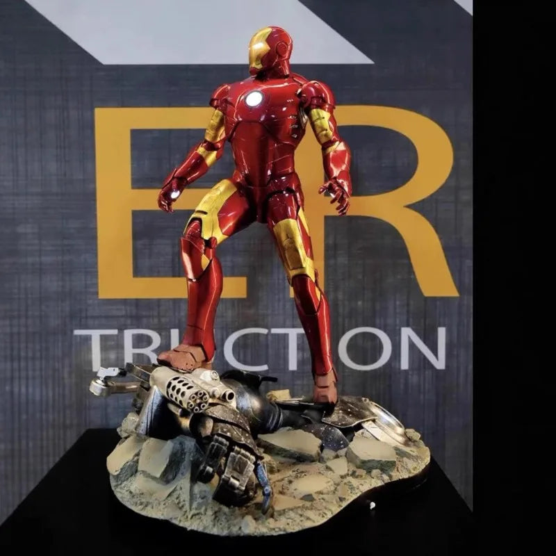 1/4 The Avengers Figure  Iron Man Can Glow GK Anime Collection Model Desktop Ornament Decorations Holiday Gifts Children Toys