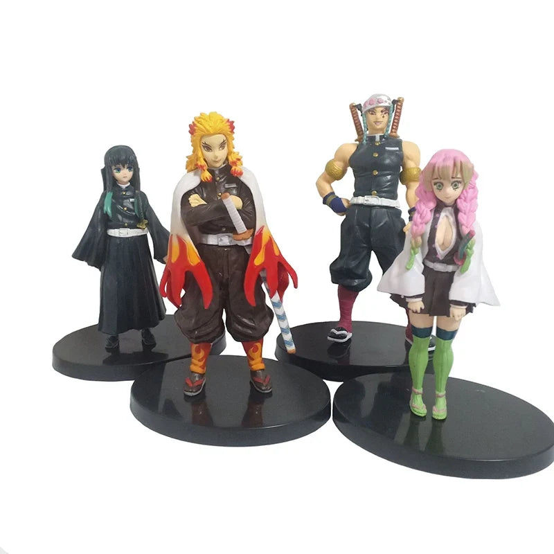 Hot Sale Demon Slayer Anime Figure Cartoon Kimetsu No Yaiba Tanjirou Inosuke Shinobu Miritsu Figurine Mondel Decorative Doll Toy