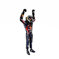 1:18 Scale 1Pcs Resin Model Scene Accessory Male Champion Driver Racing Car Racer Action Figure Fist Making Posture Display Toys