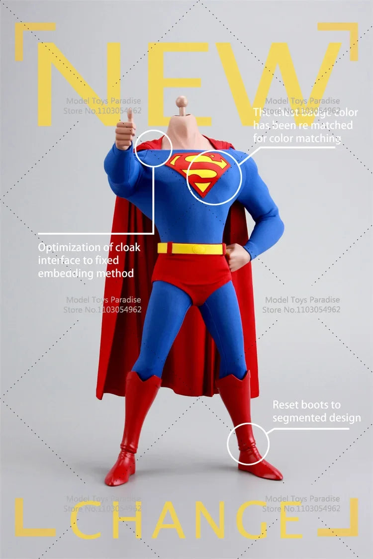SHERO TOYS P01/P02 1/6 Soldier Anime Superman Hero Head Sculpt Body Doll Accessories Package Fit 12inch Action Figure Model