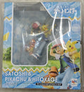 Hot Sale Original MegaHouse G.E.M.Series Pocket Monster THE ORIGIN SATOSHI&PIKACHU & HITOKAGE 1/8 Limited Edition Model Statue