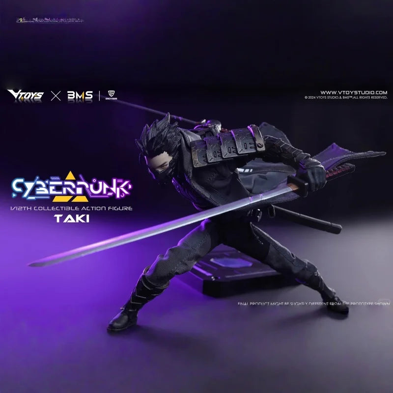 VToys Cyberpunk Samurai Taki VSD010 Action Figure Original Collection With Replaceable Accessories PVC Figurine Toy Gift Decor