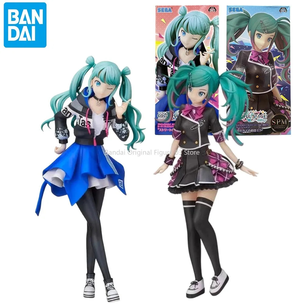 Original Hatsune Miku Action Figurine Kawaii Girls Sega Spm Sekai:colorful World Stage 22cm Collectable Model Toy Ornaments Gift