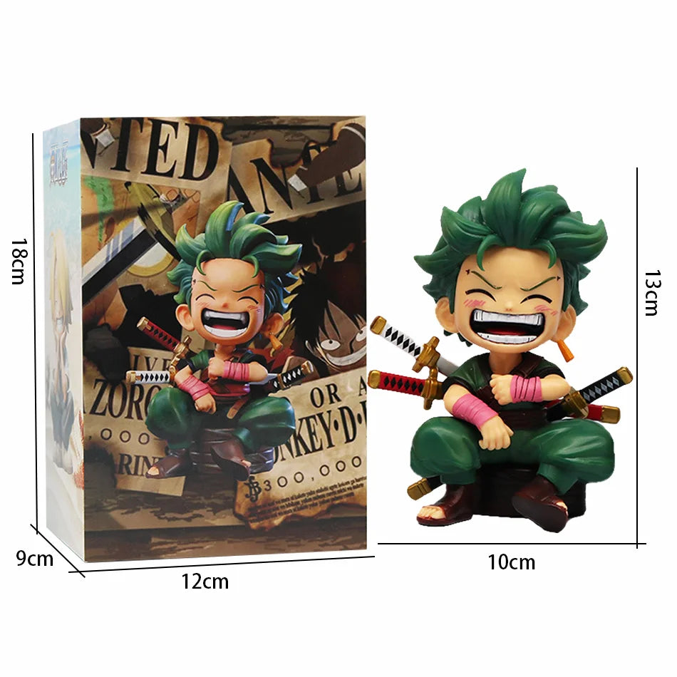 One Piece Handheld Luffy Solon Portgas·D· Ace Sitting Yamato versión Q juego de moda dibujos animados Anime coche ornamento rega