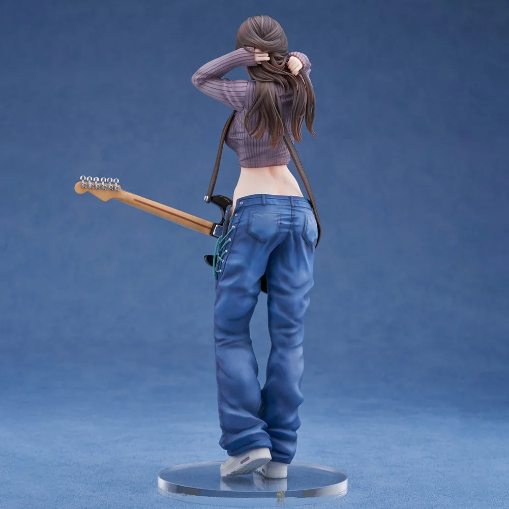 22CM Guitar MeiMei Cool Cowboy Music Girl Doll Collection Standing Action Figure Anime Figure Toy Game Collectible Model Gifts