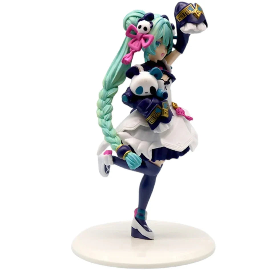 18cm Anime Hatsune Miku X Cinnamoroll Figure panda series Cute Statue  PVC Model Doll Toy children Birthday Christmas Gift