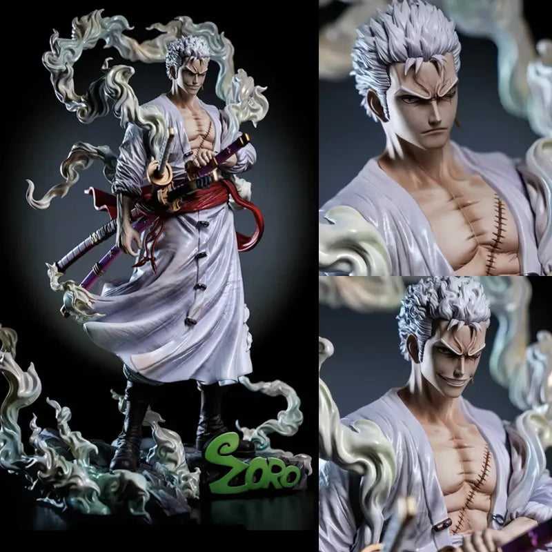 28cm Pvc Anime Figure Zoro One Piece Nika Roronoa Figure Dual Heads Statue Collectible Model Toy Christmas Gift Best-Selling