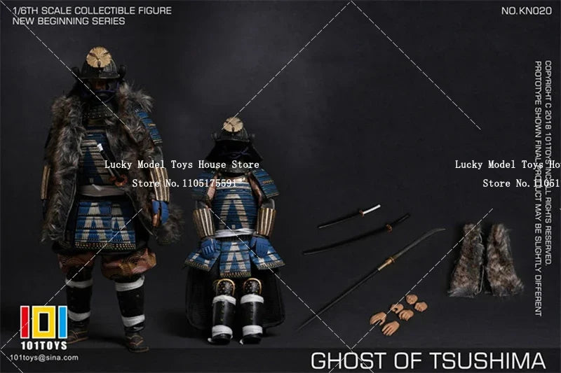 101TOYS KN020 KN021 KN022 1/6 Japan Armored Ghost Warrior Cloth Action Figure Static Long Sward Ornament 12inch Samurai Soldier