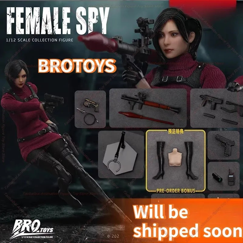 BROTOYS Studio Original Female Spy Ada Aunt Wang Movable Eyes 1/12 Cloth Movable Doll Model Toy Collection Gift