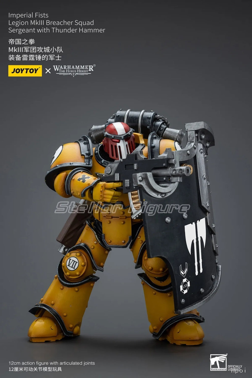 【SF】JOYTOY 1/18 Action Figure Imperial FistsLegion Mklll Breacher SquadSergeant with Thunder Hammer Model Toys Gifts Collection