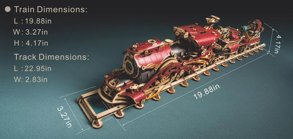 Wie Katze Fantasy Steampunk Zug Bausteine Diorama Modellbausatz DIY 3D Holzpuzzle Holz Geburtstag Geschenk Puppenhaus Dekoration