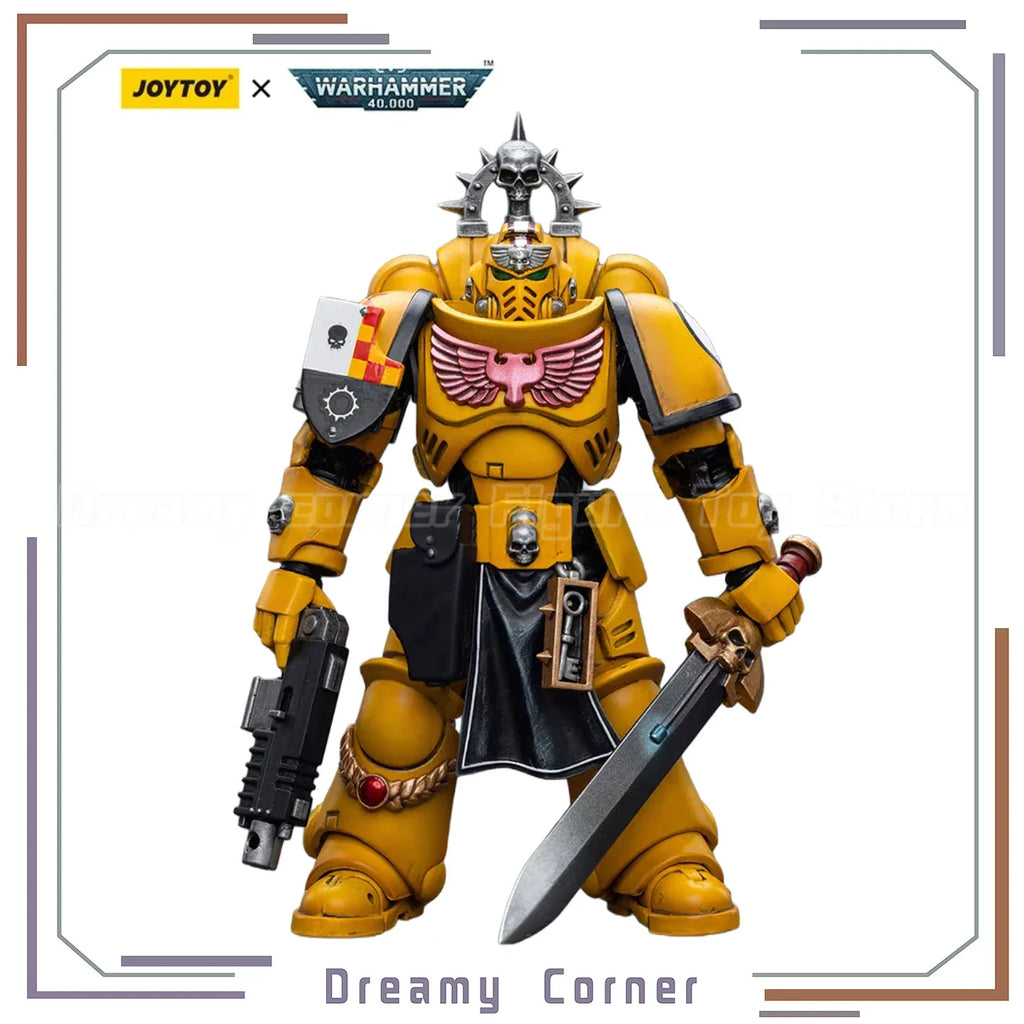 【In Stock】Original JOYTOY Warhammer 40K Imperial Fists Lieutenant with Power Sword 1/18 Action Figure Toy Model Gift