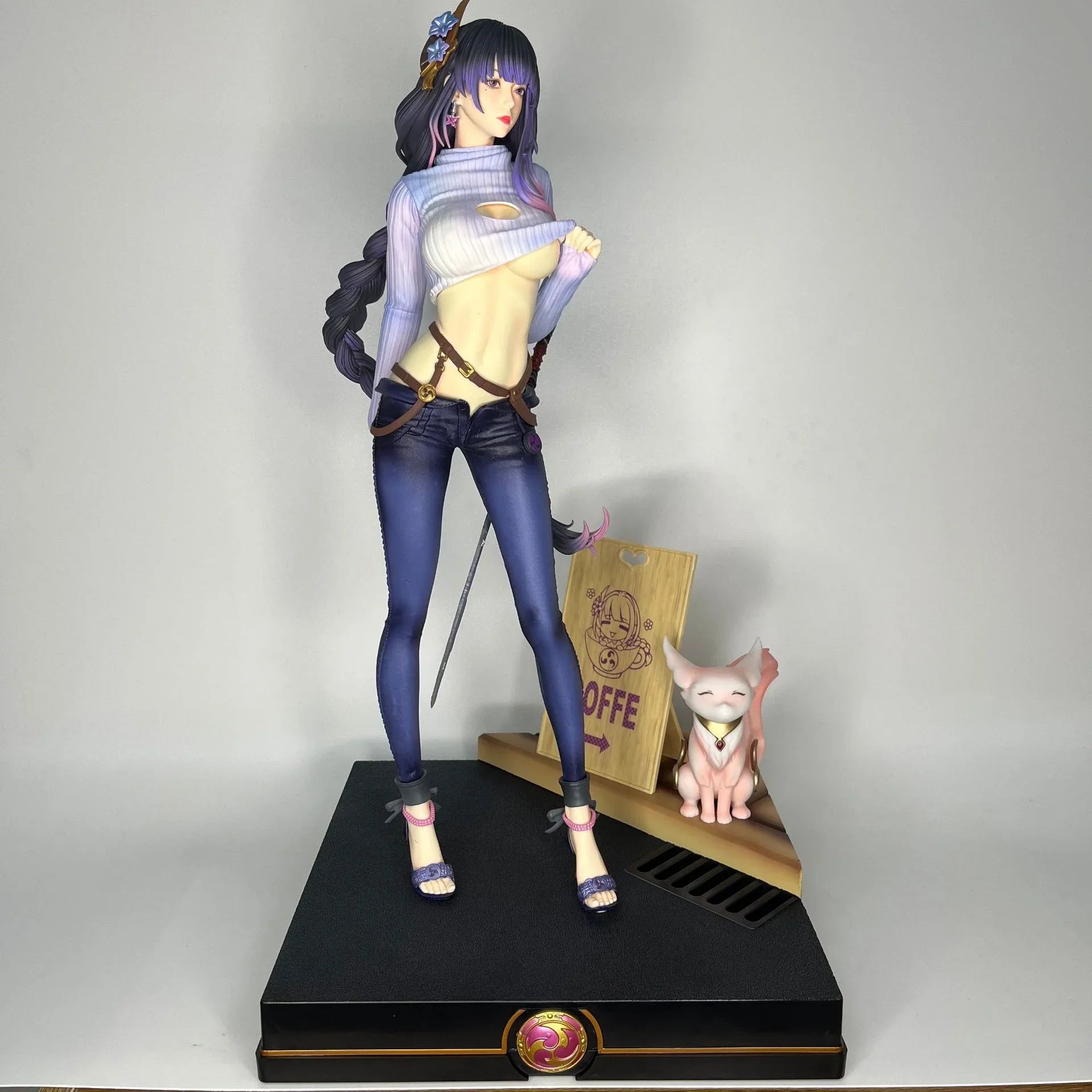 Raiden Shogun/Yae Miko Large Figure Casual Outfit Standing Pose Anime Figure Model Statue Collection Desktop Decoration Toy
