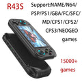 2025 NEW R43S Retro Handheld Video Game Console Linux System 4.3 Inch Screen 1920*1080 Portable Pocket Video Player HDMI Out 64G