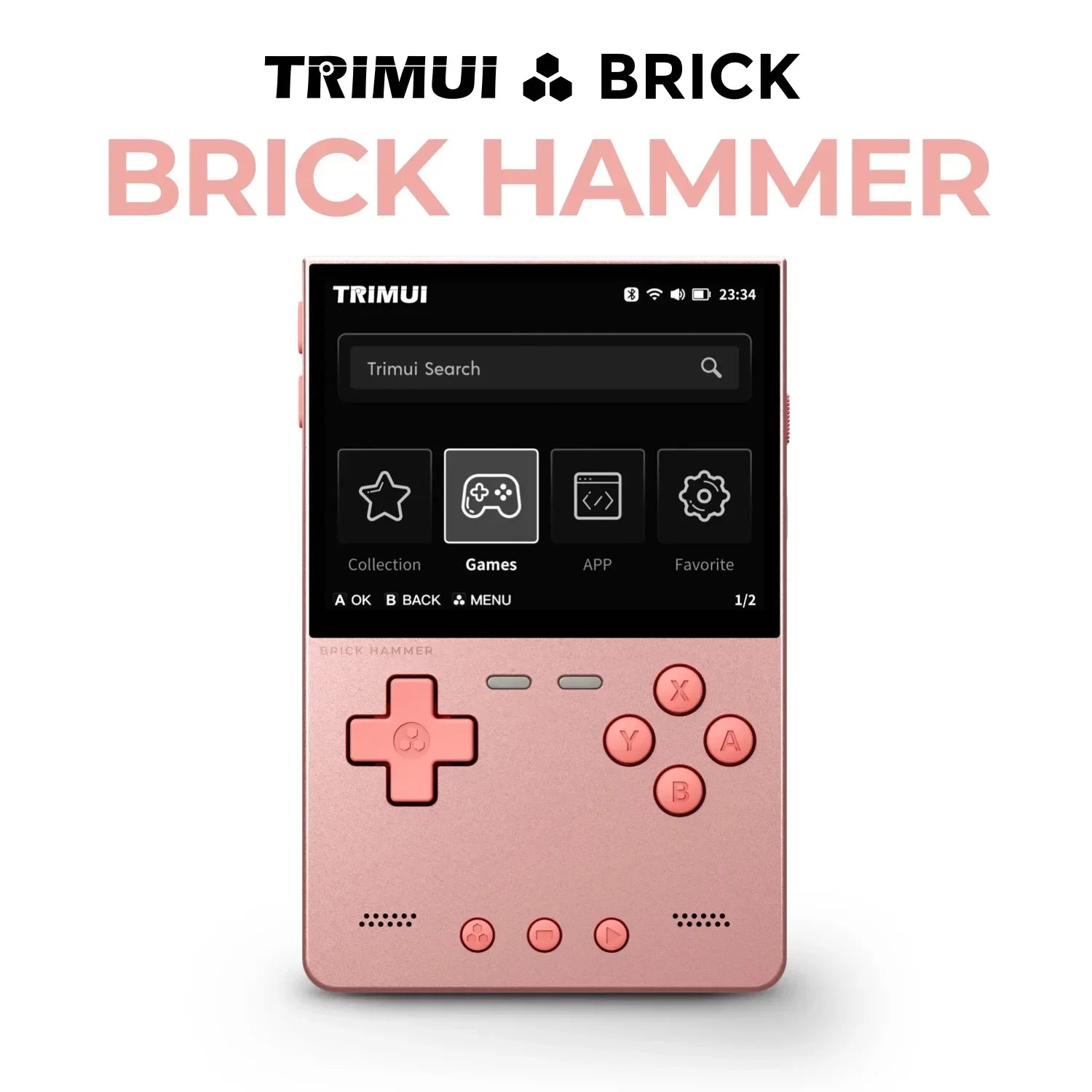 Trimui Brick Hammer 3.2" IPS Retro Handheld Console, 1024×768, 3000mAh, Metal Body, Open-Source, Classic Games Gift