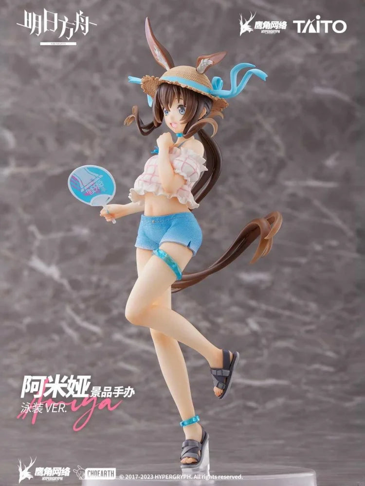 In Stock Arknights Anime Toy Amiya Swimsuit Series Pretty Girl Figurine Model Collection Desktop Ornament Game Same Toy Gift
