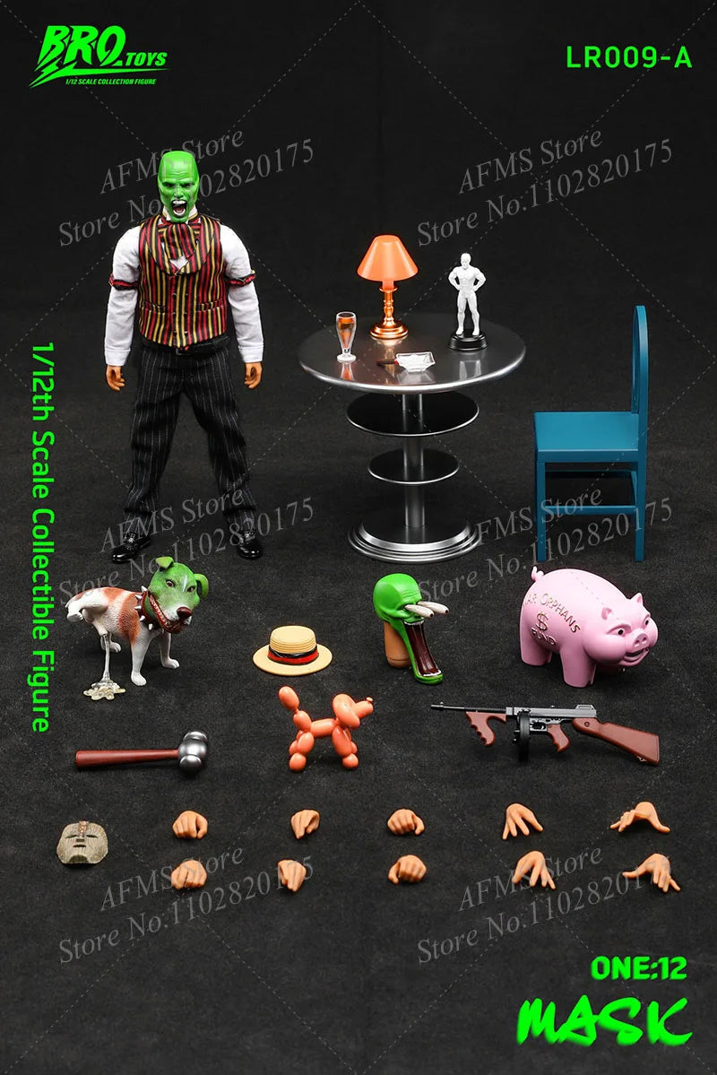 BROTOYS LR009 1/12 Scale Collectible Figure Mask Jim Carrey Magic Comedy Movies Doll 6Inch Male Soldier Action Figure Body