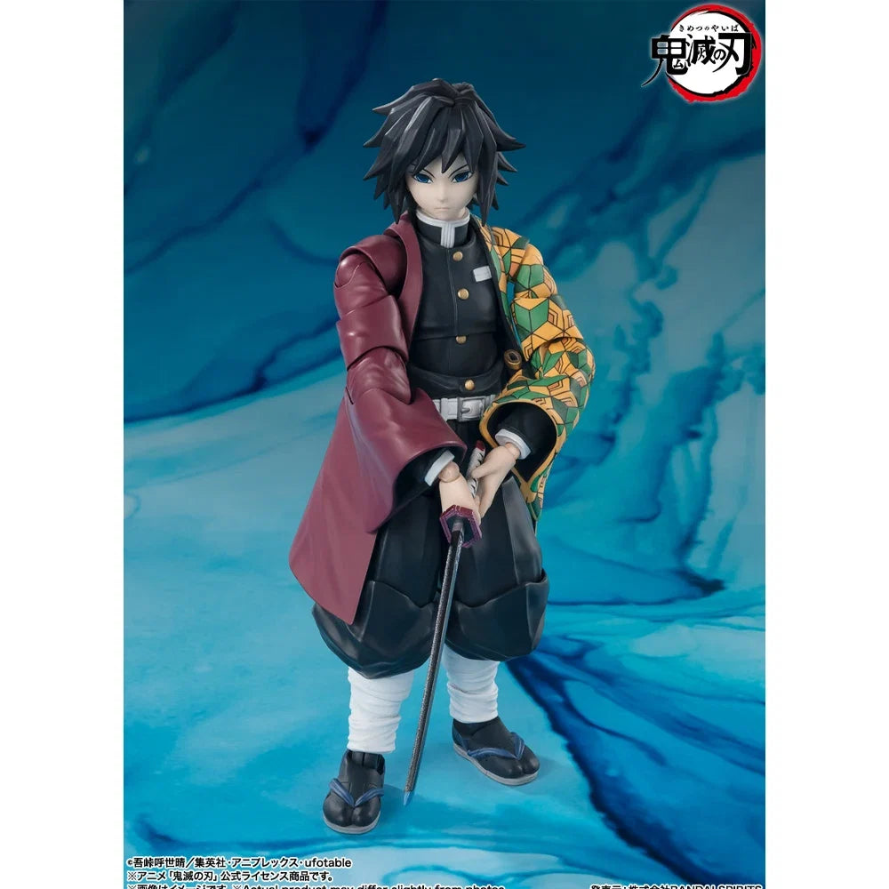 In Stock Original BANDAI SHFiguarts Demon Slayer Giyu Tomioka Figure Action Anime Genuine Model Boxed Toy