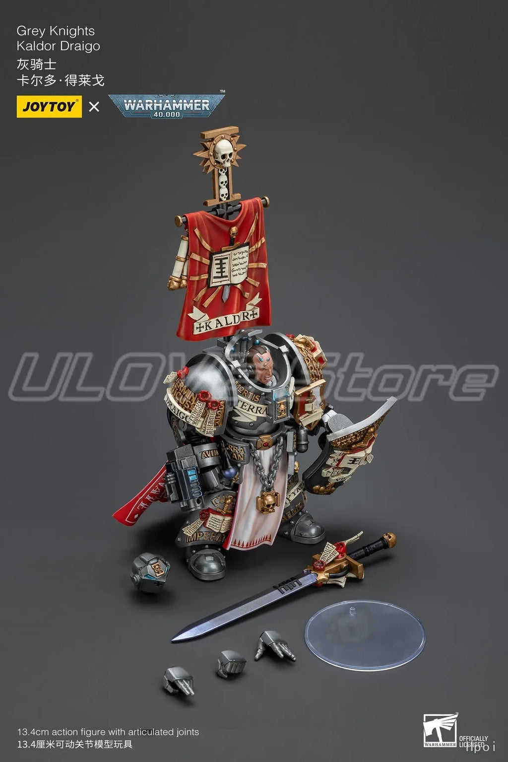 Original JOYTOY WARHAMMER 40K Grey KnightsKaldor Draigo 1/18 Action Figure Model Ornament Gift