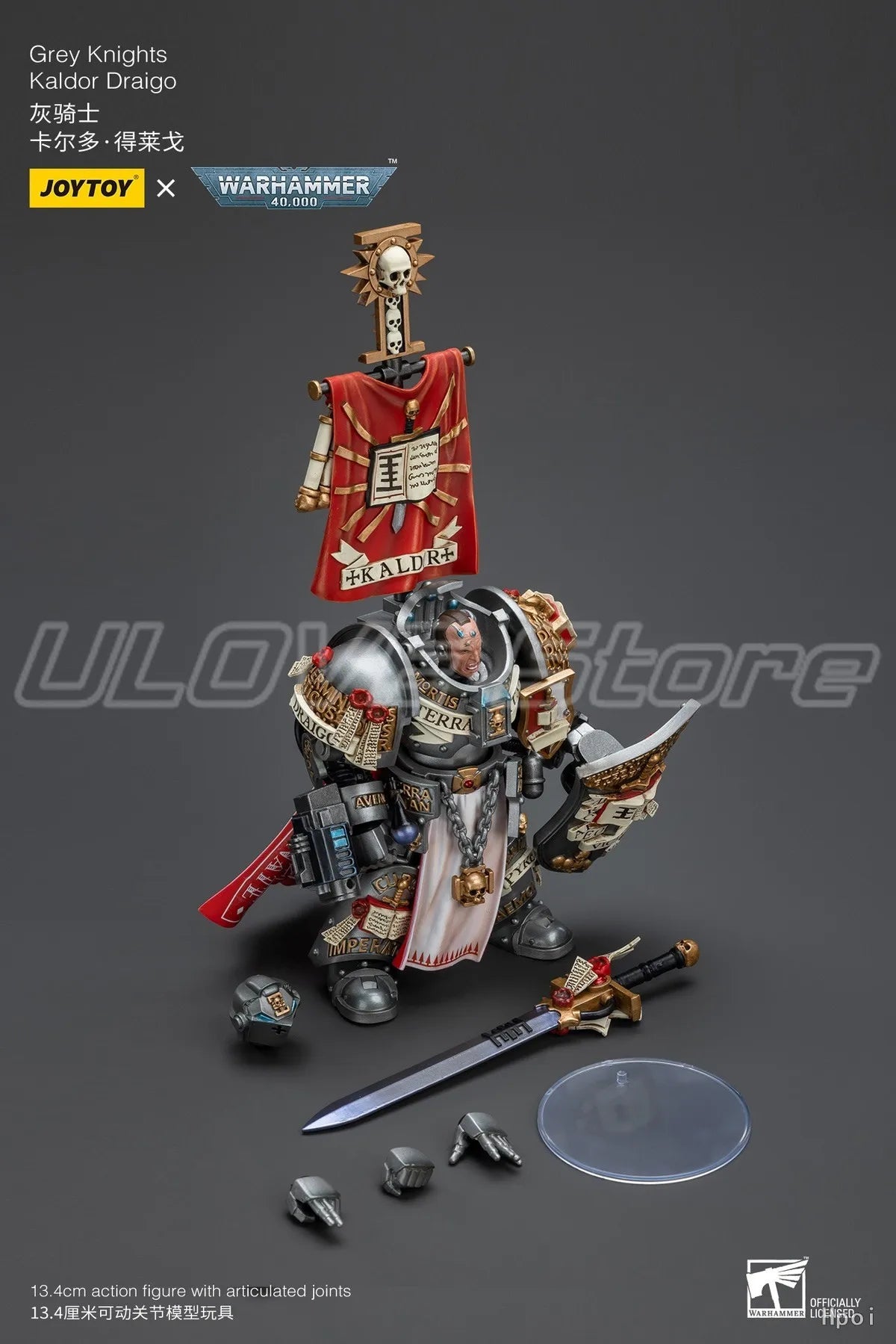 Original JOYTOY WARHAMMER 40K Grey KnightsKaldor Draigo 1/18 Action Figure Model Ornament Gift
