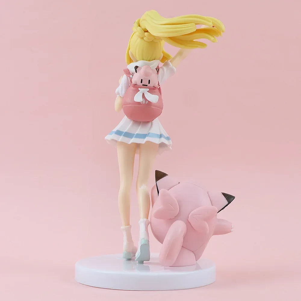 Anime Pokemon Lillie Clefairy Game Beautiful Girl Figure Model Gk Statue Charm Collection Desktop Ornament Hobby Toys Tide Play