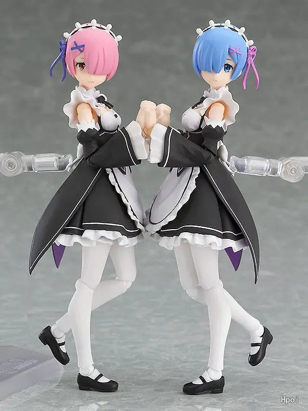 Max Factory Figma Re Zero 346 Rem 419 Emilia Original Articulated Action Figure Collectible Model Toy Anime Statue for Gift