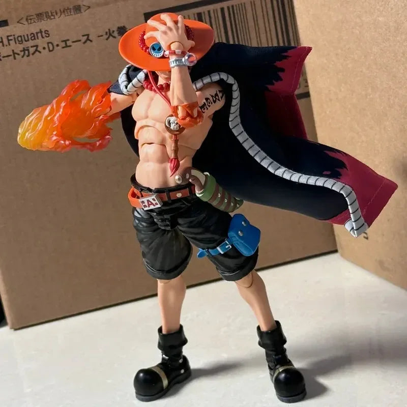 18cm Portgas D Ace Anime One Piece Pvc Articulated Action Figure Model Toy Kit Desktop Decoration Ornament Boy Exquisite Gifts
