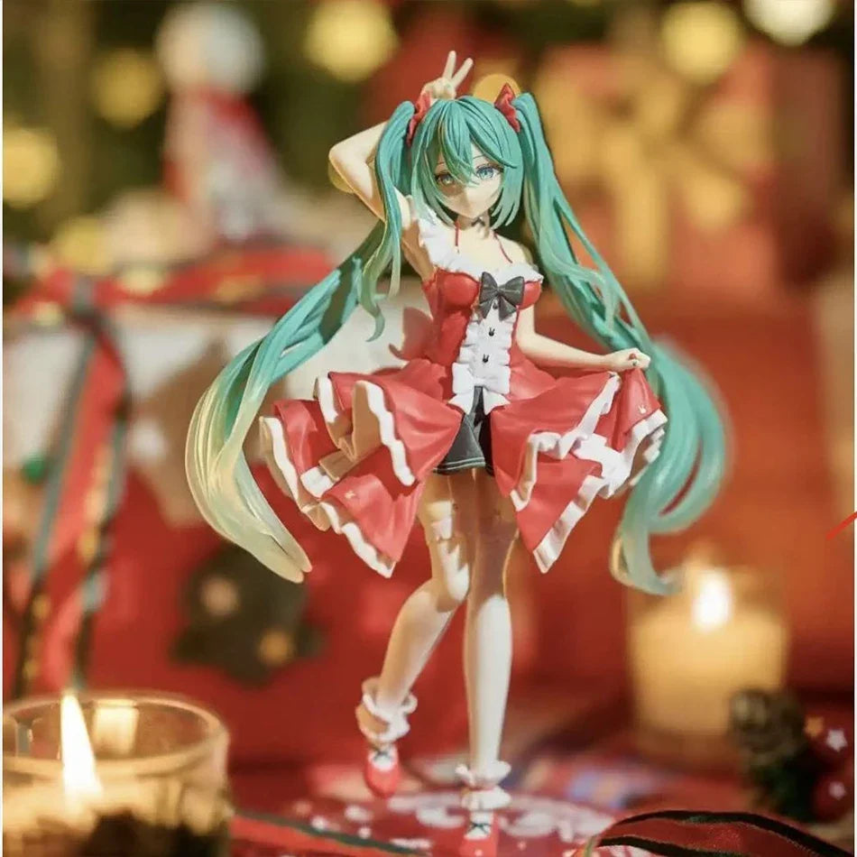 Hatsune Miku Lolita Figure Fashion Anime Miku Collection Action Figurine Kawaii Cute Model Desktop Ornaments Toy