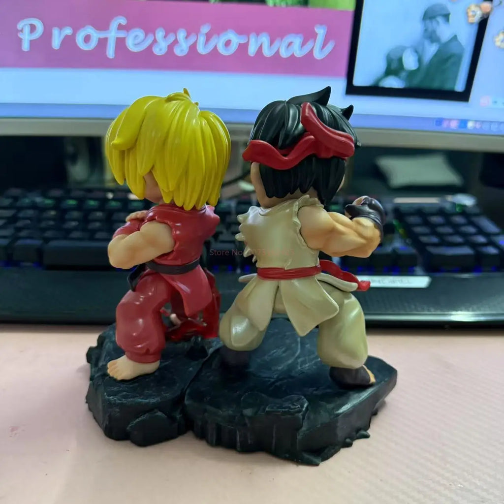 15cm Ken Ryu Q-Version Anime Figure Cute Desktop Ornament Trendy Art Collectible Exquisite Action Figurine Toy Christmas Gift