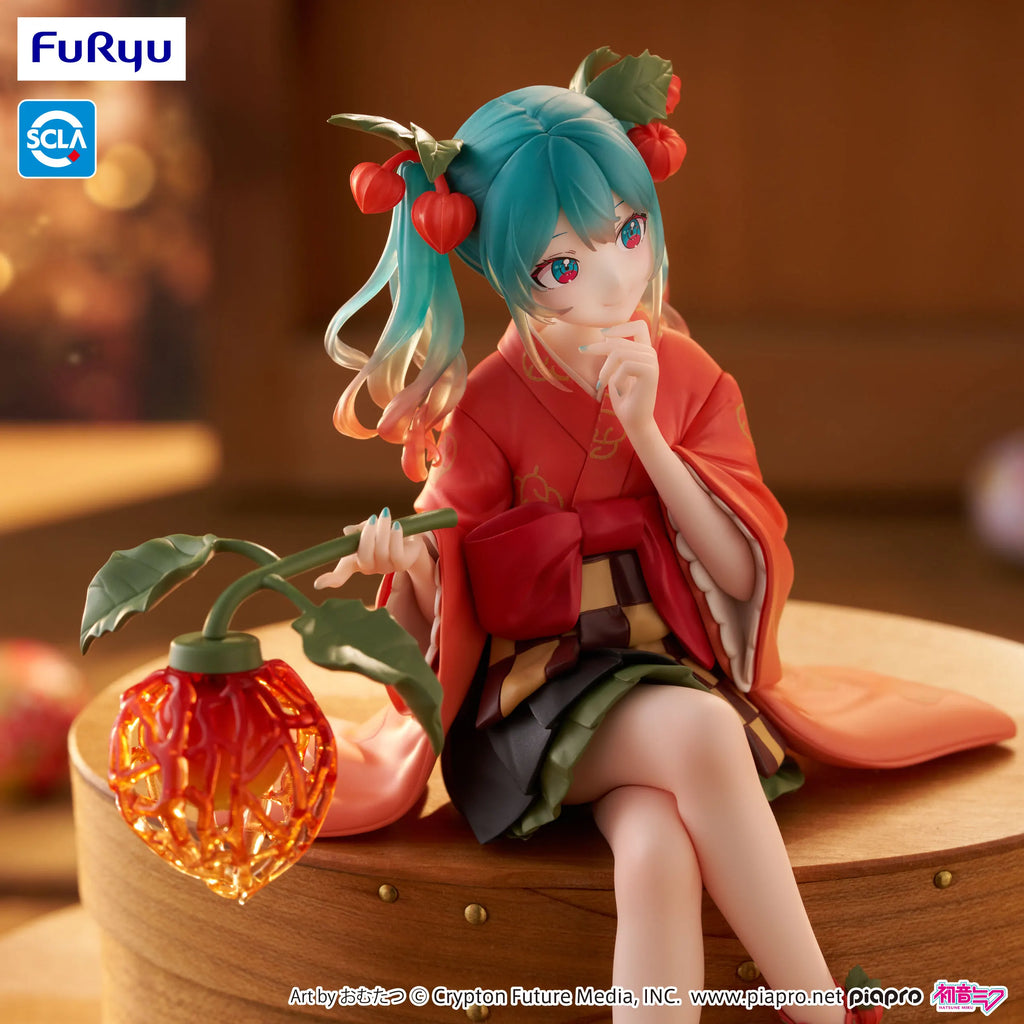 Original BANDAI FuRyu Hatsune Miku Noodle Stopper Anime Figure Toys Flower Fairy Winter Cherry Action Figurine Doll Gift